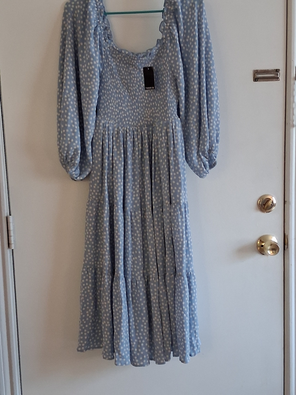 torrid Light Blue Polka Dot Maxi Dress